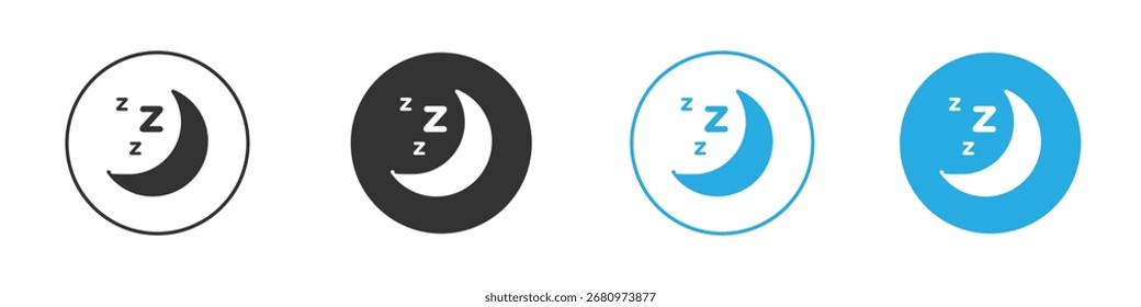 Colección de moda plana estilo Vector icono de Zzz.
