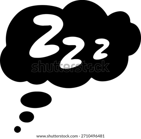 Zzz letters enclosed in a stylized comic thought bubble, emphasizing dreaming.
