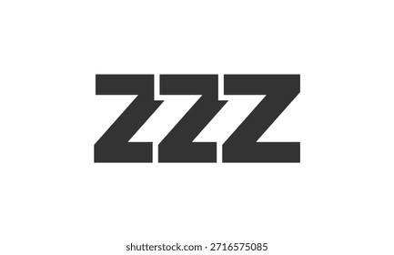 ZZZ logo design template with strong and modern bold text. Initial based vector logotype featuring simple and minimal typography. Trendy company identity ideal for businesses brand presence.