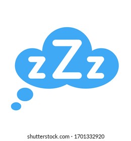 Zzz on text bubble. Printable graphic tee. Design doodle for print. Vector illustration. Colorful tag. Zzz Cartoon hand drawn comic style. Icon for sleeping mode