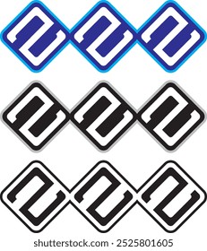 ZZZ rectangle Shape logo design, icon, symbol, vector file 