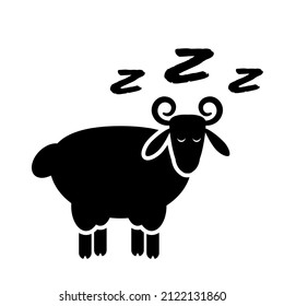 Zzz sheep icon. Snoring symbol, zzzz pictogram, snore sign, sleep sound vector illustration