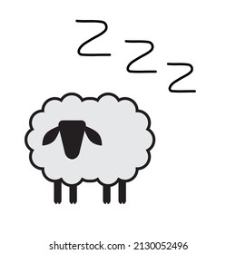 Zzz sheep icon. Snoring symbol, zzzz pictogram, snore sign, sleep sound vector illustration