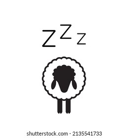 Zzz sheep icon. Snoring symbol, zzzz pictogram, snore sign, sleep sound vector illustration