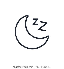 Zzz sleep editable stroke outline icon isolated on white background flat vector illustration. Pixel perfect. 64 x 64.
