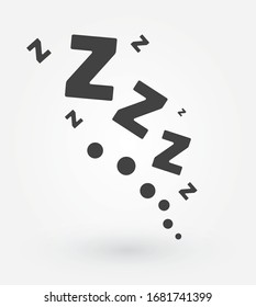 ZZZ Sleep Icon Isolated on Grey Background. Good Night Sleep Comic Book Concept. Vector Illustration. - Vector