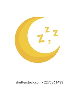 Zzz sleep icon isolated on white background. Sleeping moon.  Sleep concept. Vector stock