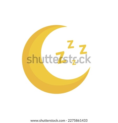 Zzz sleep icon isolated on white background. Sleeping moon.  Sleep concept. Vector stock