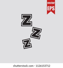 zzz sleep icon in trendy isolated on grey background.Vector illustration.