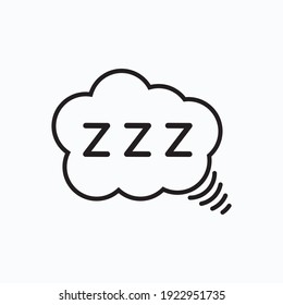 Zzz Sleep Icon Vector Illustration Isplated On White Background.