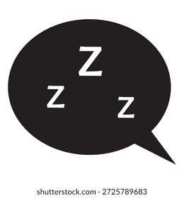 Ilustración vectorial del icono del sueño de Zzz aislada en fondo negro.