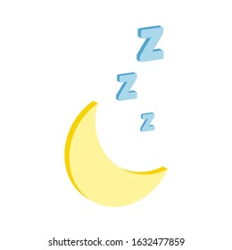zzz sleep icon.Vector isometric and 3D view.