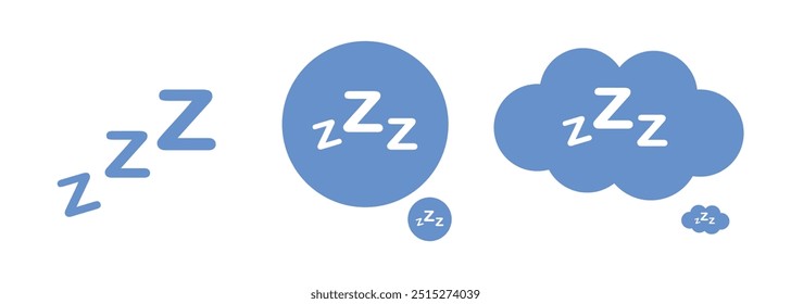 Zzz Sleep rest icon design. Sleep rest symbol design. Sleep icon comic bubble zzz. Vector illustration.