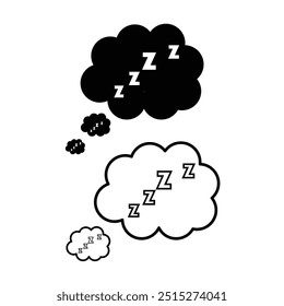 Zzz Sleep rest icon design. Sleep rest symbol design. Sleep icon comic bubble zzz. Vector illustration.