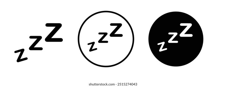 Zzz Sleep rest icon design. Sleep rest symbol design. Sleep icon comic bubble zzz. Vector illustration.