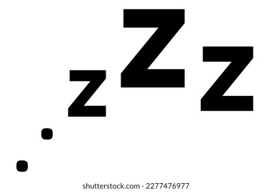 Zzz sleep snore text vector icon. Night sleepy noise sound illustration. Black simple sign for comics isolated on white background.