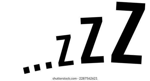 Zzz sleep snore text vector icon. Night sleepy noise sound illustration. Black simple sign for comics isolated on white background.