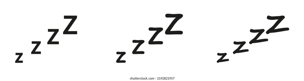 Zzz Sleep Waves Set. Sleep Illustration Sign Collection. Vector Illustration Eps10