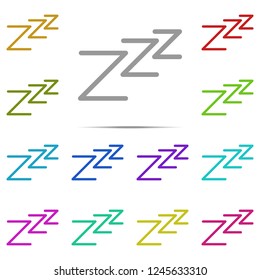 zzz sleeping night sign icon in multi color. Simple outline vector of web, minimalistic set for UI and UX, website or mobile application