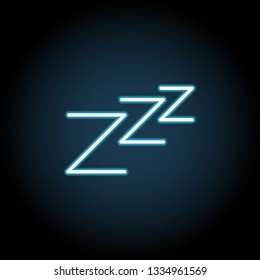zzz sleeping night sign icon in neon style. Simple thin line, outline vector of web, minimalistic icons for UI and UX, website or mobile application