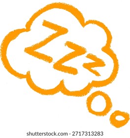 Zzz En El Habla Burbuja Sueño Dormir Descanso Icono Relacionado Crayón Tiza Dibujo Vector