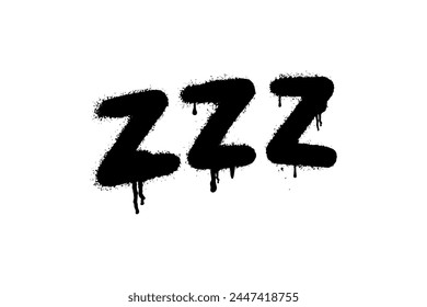 ZZZ sprayed with graffiti style. Vector illustration.