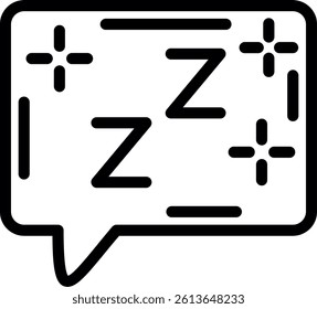 Zzz Symbol Line Vector Icon Design