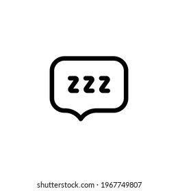 Zzz text, sign of sleep, simple icon. Black linear icon with editable stroke on white background