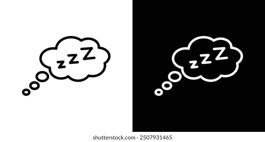 Zzz thin line vector icon set.