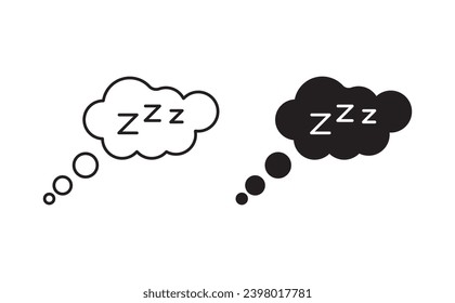 Zzz vector icon set. vector illustration