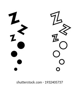 ZZZ vector icon set. Sleep illustration sign collection. rest symbol.