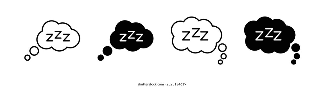 Zzz vector thin line vector icons collection