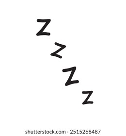 Zzz, Zzzz cama sono roncar ícones, soneca soneca Z som efeito vetorial. bocejo sonolento ou insônia texto adormecido. Zzz linha ícones de sono profundo boa noite, entediado ou cansado e símbolos de espera