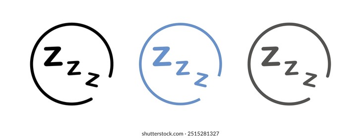 Zzzz texto de dormir preto dentro de uma bolha de fala em um fundo branco, Zzz de dormir, tempo de cama ronco ou logotipo de insônia