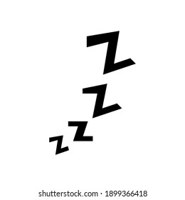 Zzzz black sleeping text isolated on a white background, vector illustration in cartoon or doodle geometric style for bed time concepts