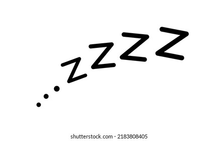 Zzzz black sleeping text . Vector illustration