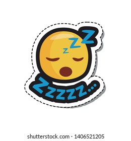 Zzzzz. Emoji sticker. Flat style