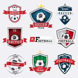 Similar Images, Stock Photos & Vectors of Set Soccer Football Logos