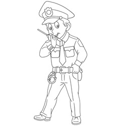 Download Similar Images, Stock Photos & Vectors of Coloring Page Cartoon Police Officer Policeman ...