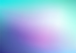 Abstract Blurred mint purple pink background. Soft light gradient backdrop with place for text. Vector illustration for your graphic design, banner, poster