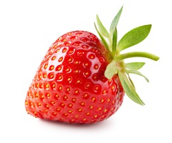 Strawberry isolated on white background. Whole berry