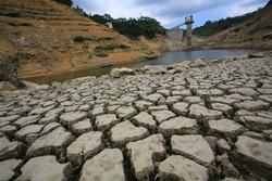 the drought season in Hong Kong, Lower Shing Mun Reservoir