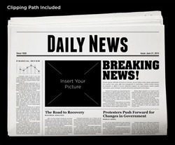 Daily Newspaper Isolated with Clipping Path.
