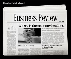 Business Newspaper Isolated with Clipping Path.