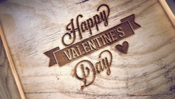 Valentine's Day or love themed wood carving.