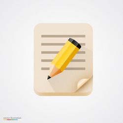 Notebook with pencil. Vector illustration