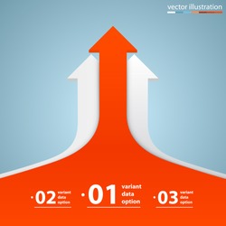 Arrows business growth, Arrow up numbers, Profit red arrow up, Vector infographic illustration