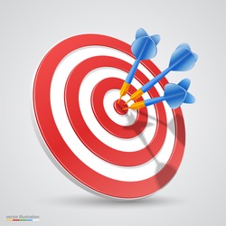 Target with darts, Target 3d icon, Vector illustration