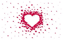 Red hearted background with a Valentines Day title on it. Vector illustration.