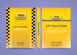 Taxi business card, Traffic cover background, A4 size paper, Vector illustration